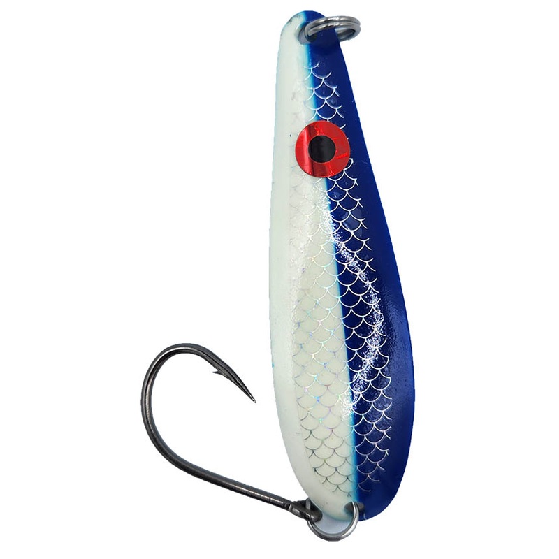 *Northern King Lures 4D Trolling Spoon 3-5/16 – HC Custom Glow Blue