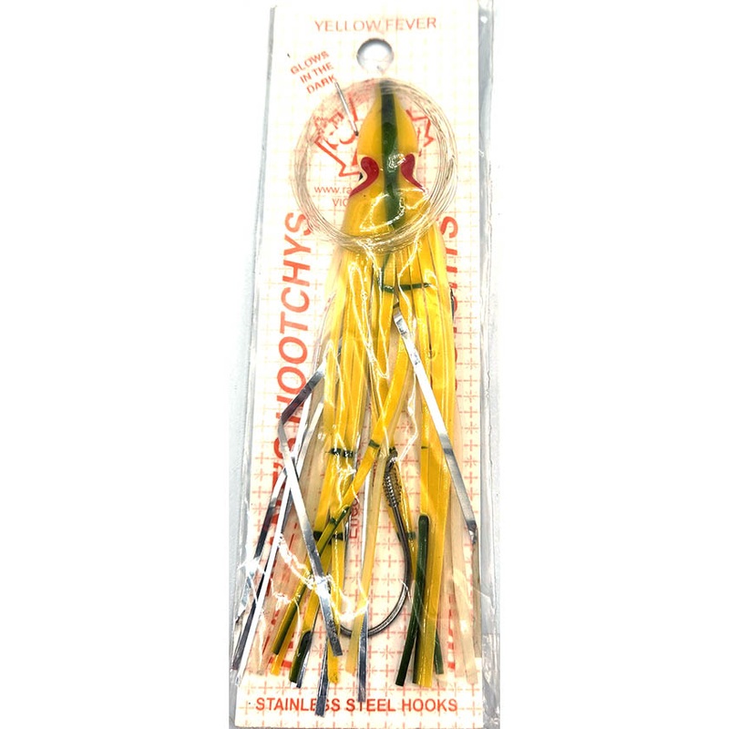 Radiant Hoochies Rigged Octopus – Yellow Fever