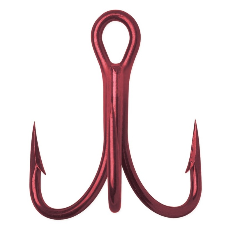 VMC O’Shaugnessy Treble 4x Strong Hooks – Short Shank – Red