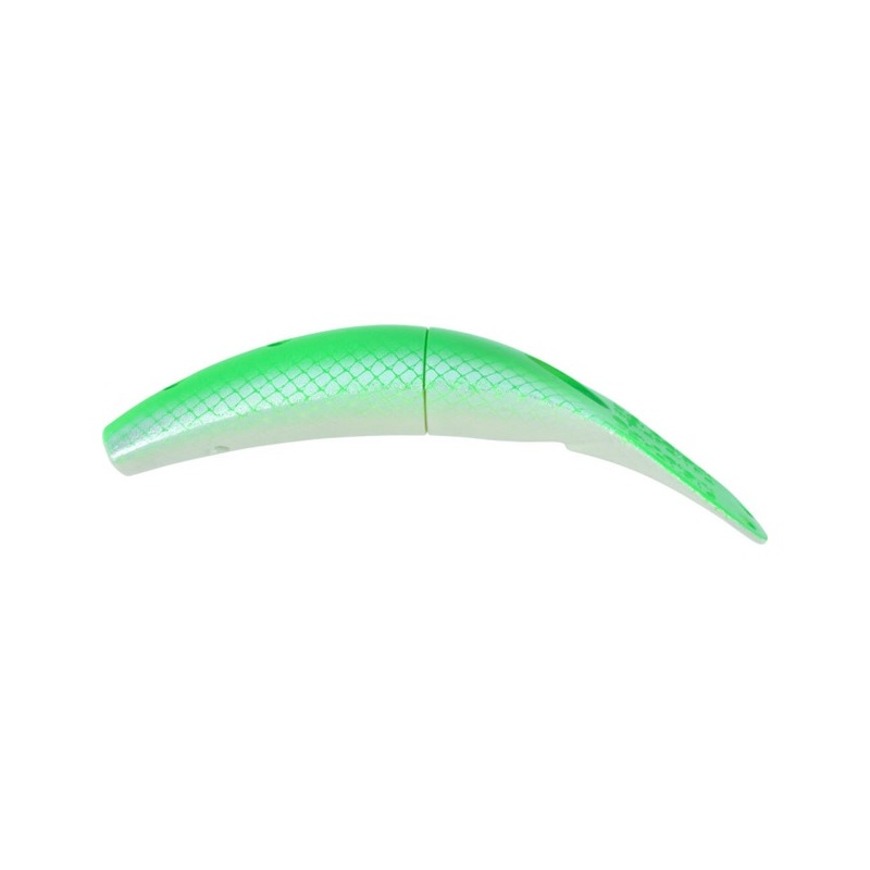 Yakima Trolling Plug Spinfish – Glo Flo Green Top Pearl Side Scale