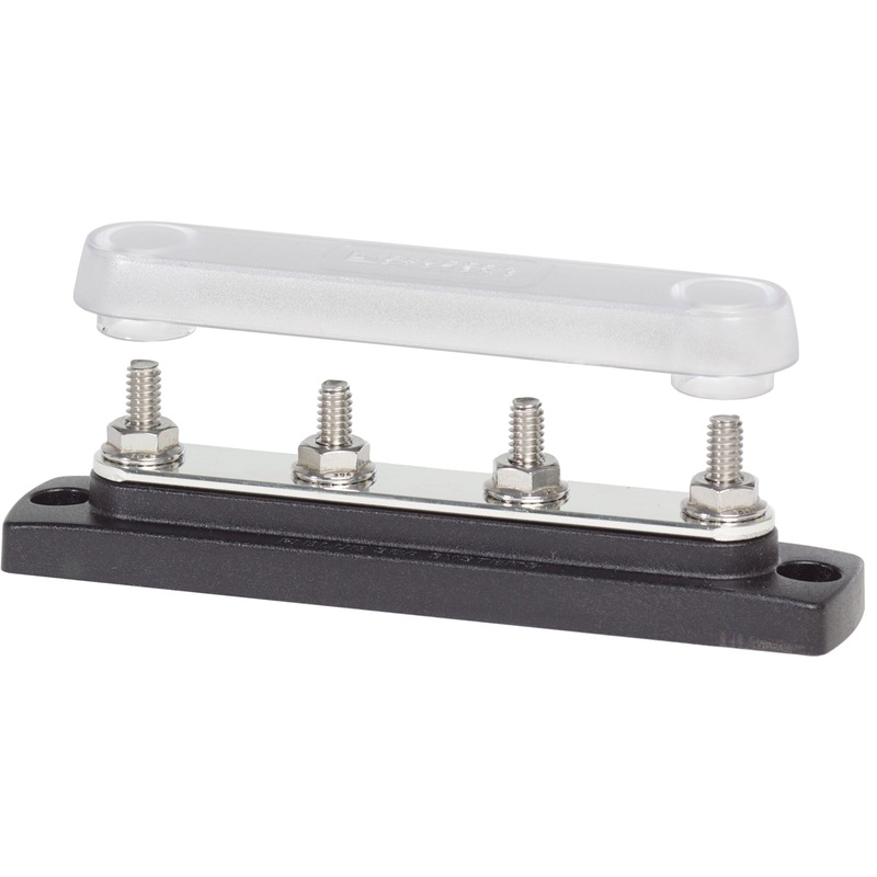 Blue Sea Common 150A BusBar – Four 1/4-20 Studs with Cover