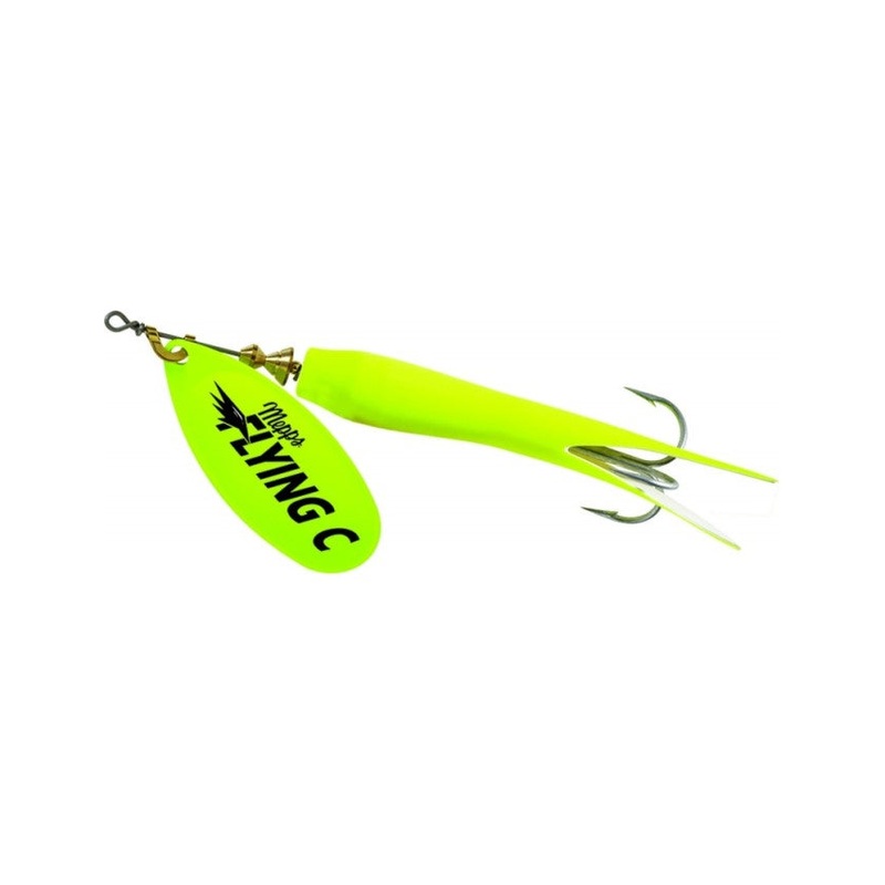 Mepps Flying C 4-3/4 Spinner – Hot Chartreuse Blade & Sleeve