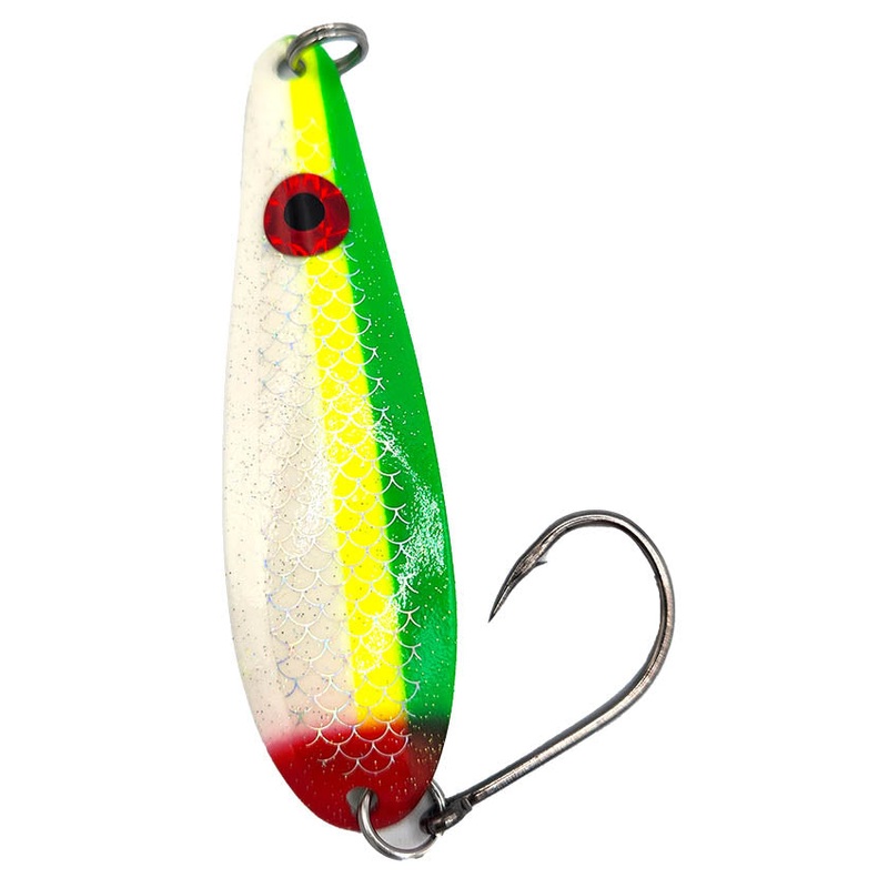 *Northern King Lures 4D Trolling Spoon 3-5/16 – HC Custom Bananas Blue Glow