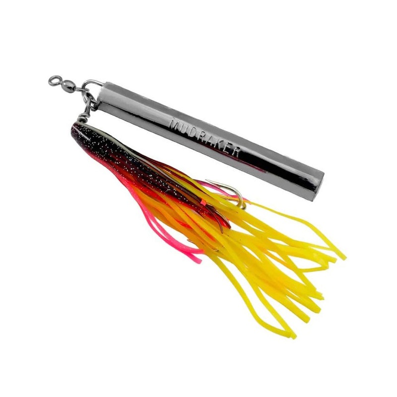 Gibbs Mudraker Jig – Red Black Chartreuse Glow
