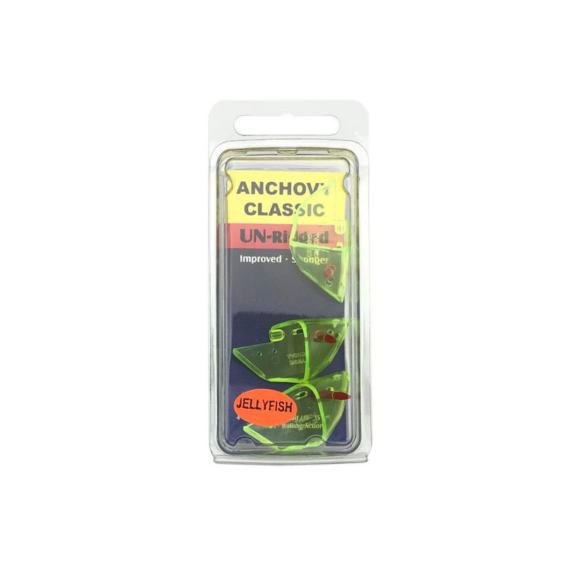 Oki Anchovy Classic Teaser Head Unrigged 3pk – Green Jellyfish