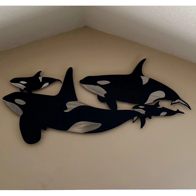 Ruggid Coast Orca Whale Pod/Swimming Underwater