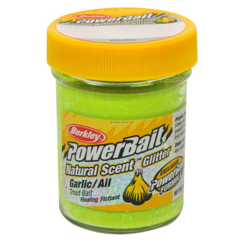 Berkley PowerBait Glitter Trout Bait Garlic Scent Yellow