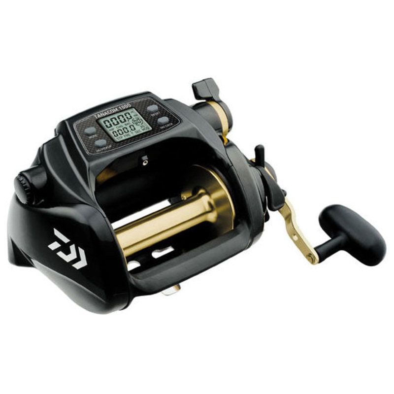 Daiwa TANACOM1000 Tanacom 1000 Power Assist Conventional Reel, LCD Display, 4BB, Line Counter, 12 Volt, 2.3:1, Braid: 80/880, 10/660, 120/550