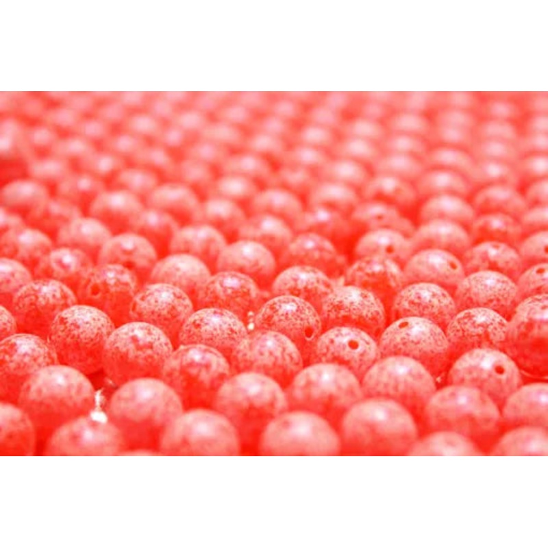 Great Lakes Steelhead Trick Em Beads – Pearl Scrambled Blood Red