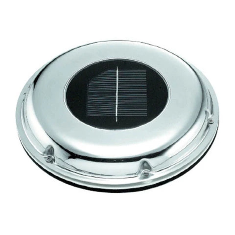 Ventilator Solar Powered SS Cover with Battery & Switch 8-1/2 O.D.