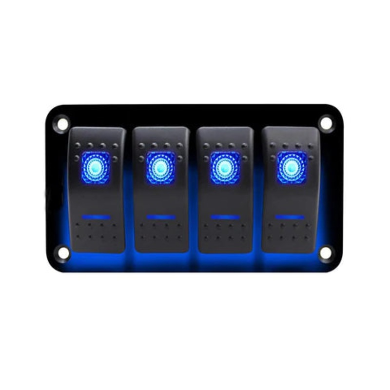 Victory Rocker Switch Panel 4-Position with Blue Illumination