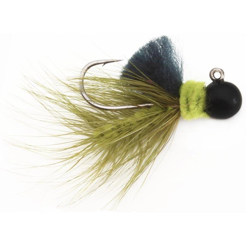 Zak Steely Jig – Moss Green Collar, Moss Green/Black Tail, Black Head