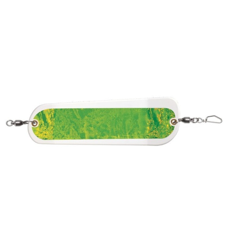 Luhr Jensen Coyote Rotating Flasher 8-1/4 – White/Chartreuse Dew and Crush Glow