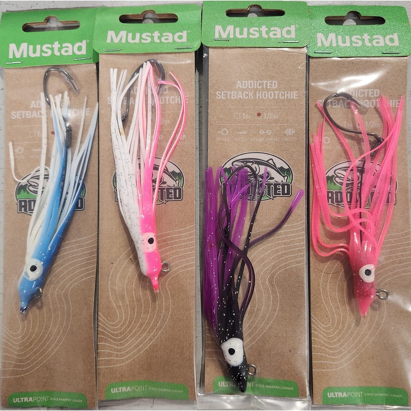 Mustad Addicted Setback Hootchie – 1/2oz Assorted 4 Pack
