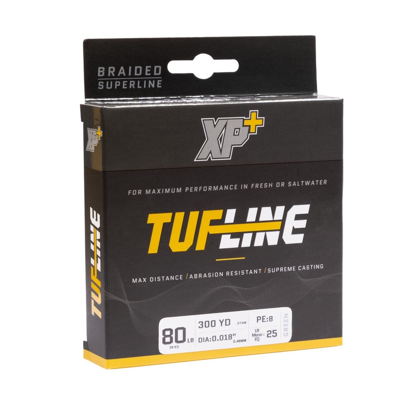 TUF-Line XP+ Braided Line|300yd | 274.3m|20lbs | 9.1kg|65lbs | 29.5kg|80lbs | 36.3kg|Chartreuse