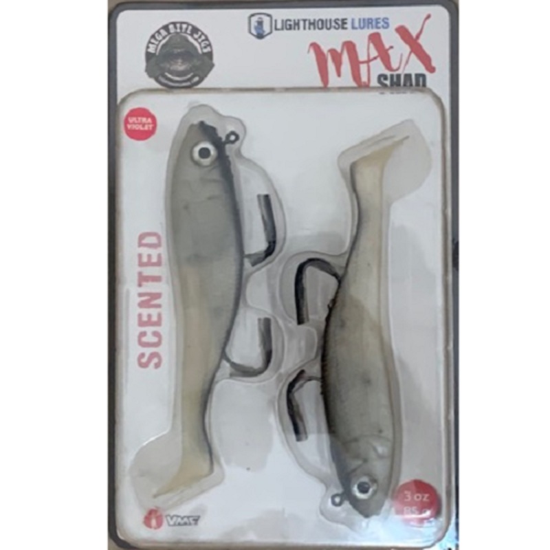 Lighthouse Max Shad 3oz Swimtail – White Line