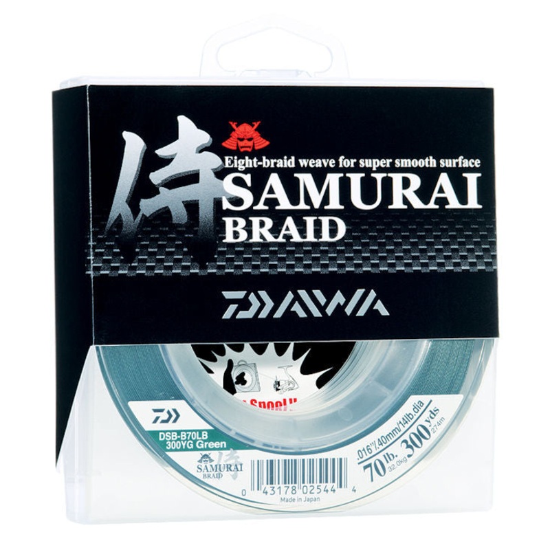 Daiwa Samurai Braided Line*|Green|15lb|20lb|30lb|40lb|55lb|70lb|150yds|300yds