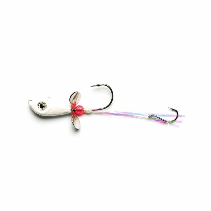 Walleye Death Spinner_Pearl Clear Sparkle
