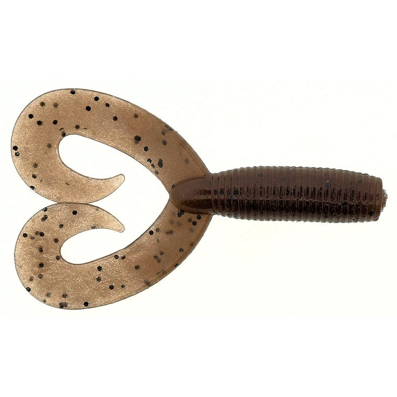 Double-Tail Grub_Cinnamon(Brown) Black Flake