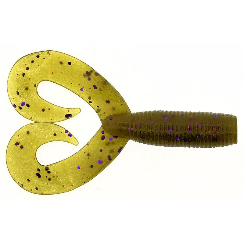 Double-Tail Grub_Green Pumpkin Purple Copper Flake