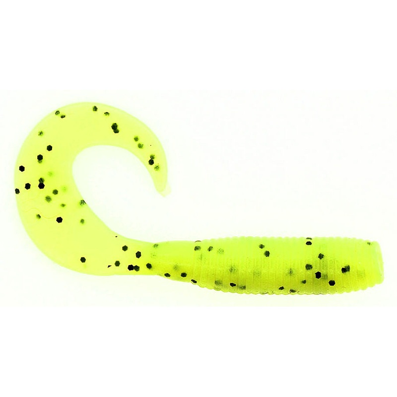 Single Tail Grub_Chartreuse Black Flake