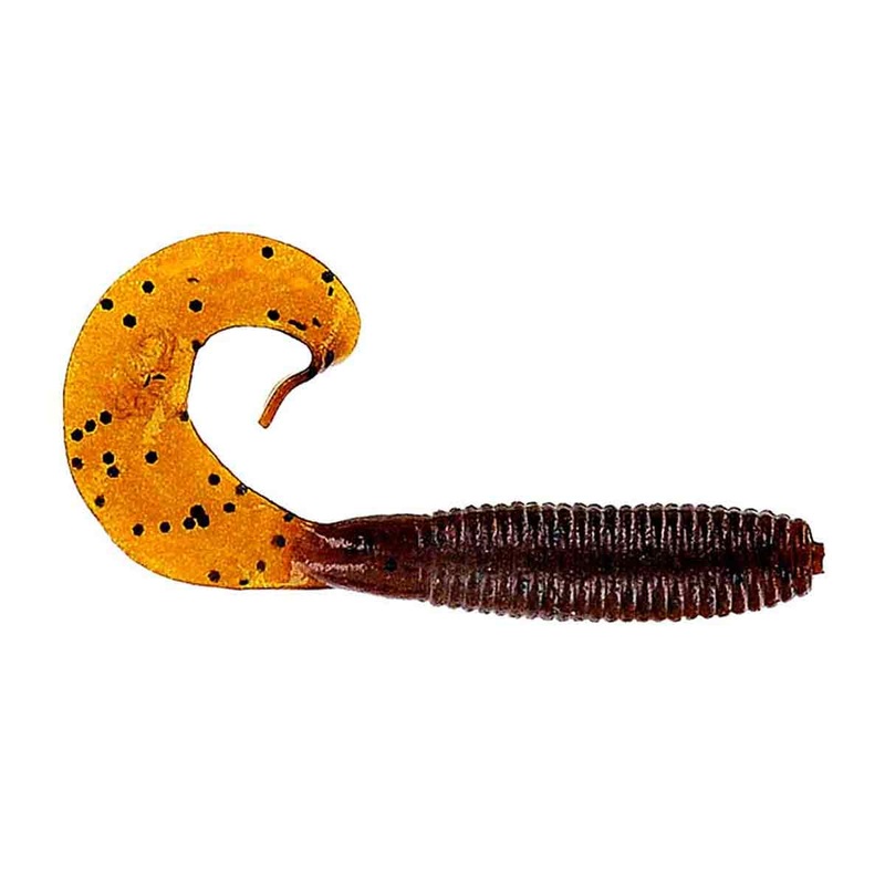 Single Tail Grub_Dark Pumpkin w/Lg Blk*