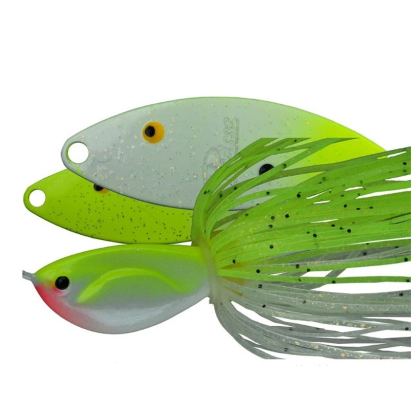 Painted Dbl Willow Spinnerbait_Orange Crystalina Chartreuse