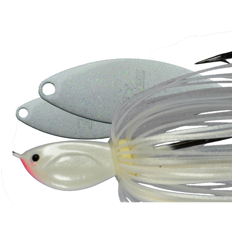 Painted Dbl Willow Spinnerbait_White Pearl