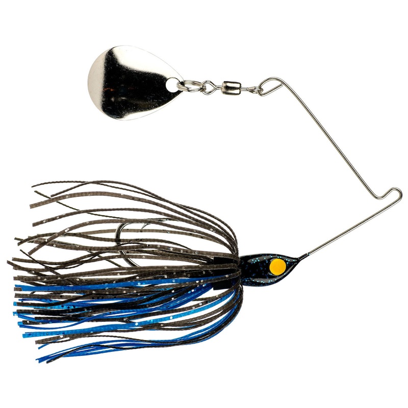 Micro-King Spinnerbait_Black Head – Black/Blue Skirt