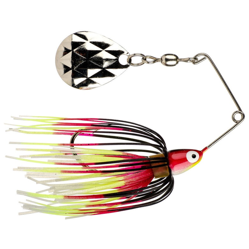 Mini-King Spinnerbait_Black Chartreuse White Red