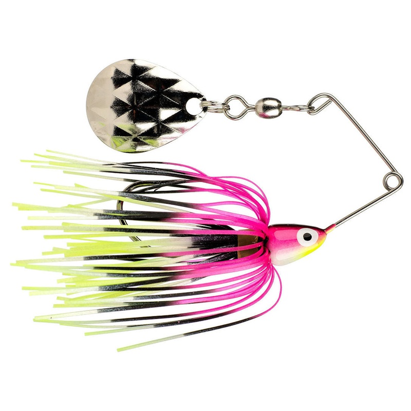 Mini-King Spinnerbait_Pink Red Black White Chartreuse