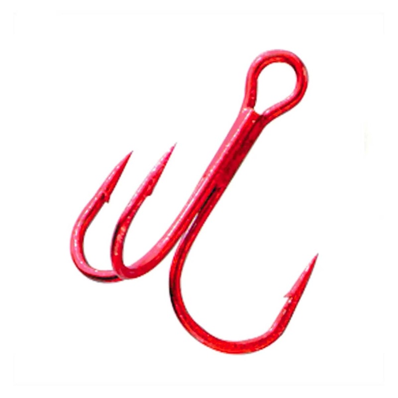 Round Bend Treble Hook_Red*|2 – 8 pack|3 – 8 pack|4 – 9 pack|5 – 9 pack|6 – 10 pack|8 – 10 pack|10 – 10 pack|12 – 10 Pack