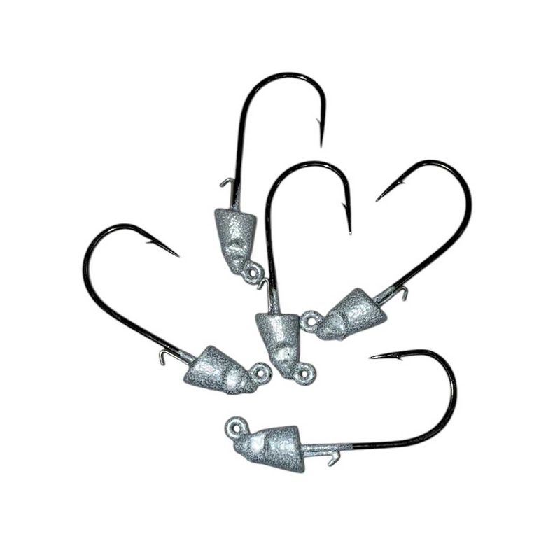 Bokar Baits Umbrella Head|Speckled Black|White Vein|1/8 oz|3/0