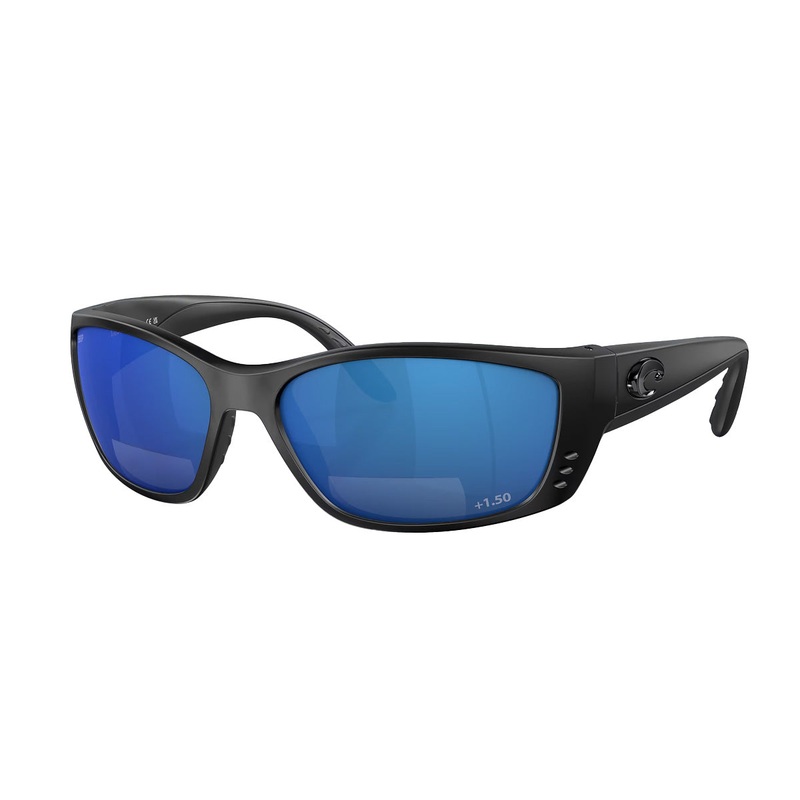 Costa Del Mar Fisch Readers|Matte Black Blue Mirror|580P +2.00|580P +1.5
