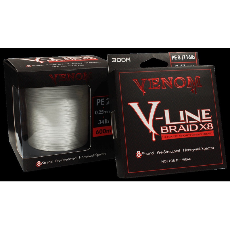 Venom V-line X8 Braided Fishing Line White