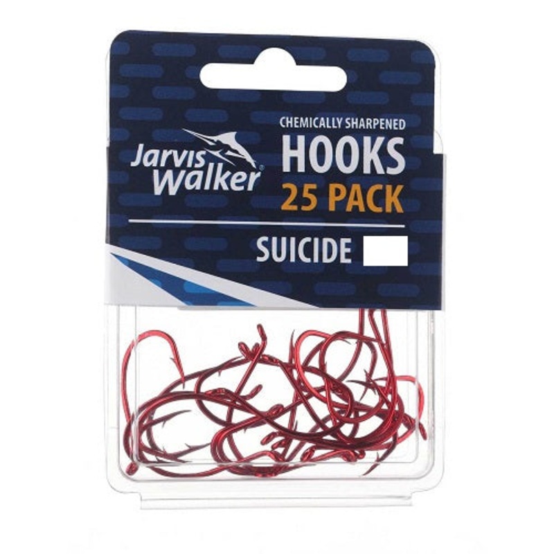 Jarvis Walker Hooks Suicide|1 – 25PK|2 – 25PK|1/0 – 25PK|2/0 – 25PK|3/0 – 25PK|4/0 – 25PK|5/0 – 25PK|6/0 – 25PK