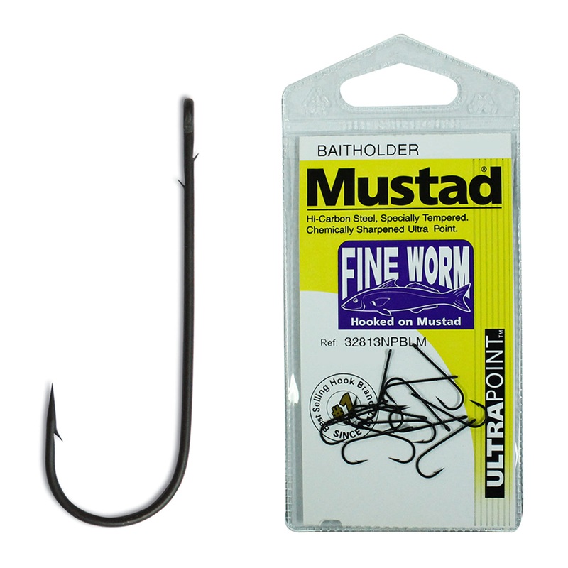 Mustad 32813 Fine Worm Hooks|2 – 13PK|4 – 13PK|6 – 13PK|8 – 13PK