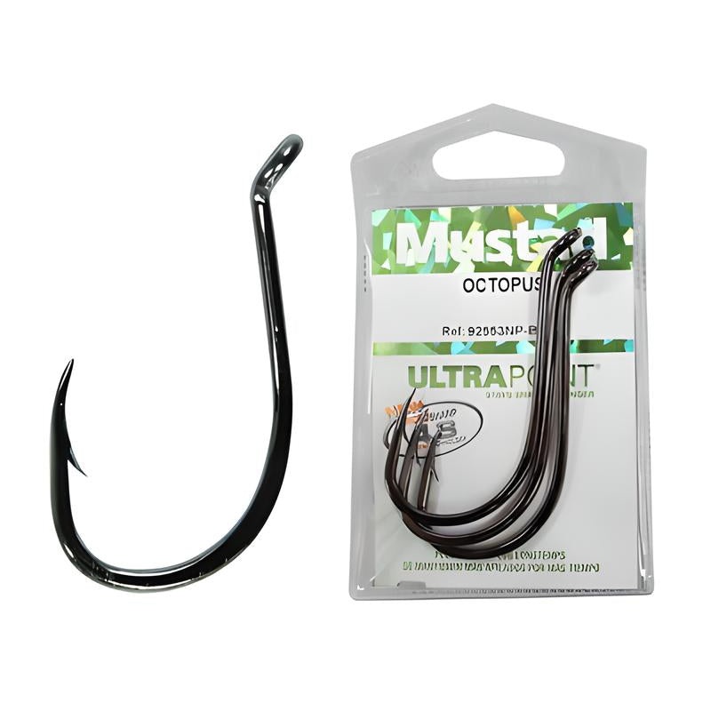 Mustad 92553 Octopus Hooks|3/0 – 7PK|4/0 – 5PK|5/0 – 5PK|6/0 – 5PK|7/0 – 5PK|8/0 – 3PK|9/0 – 3PK|10/0 – 3PK