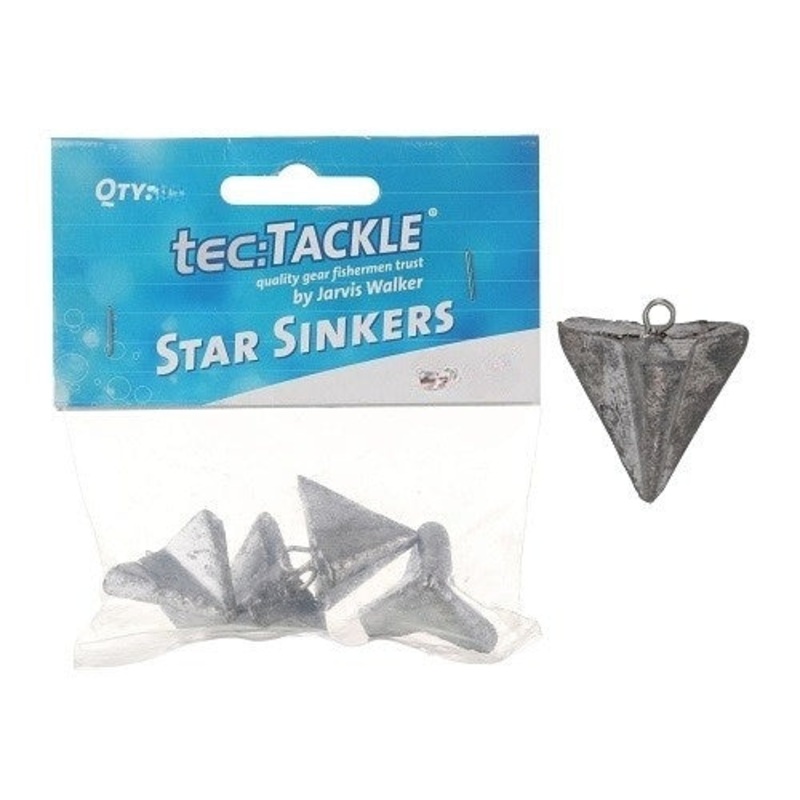 Tec Tackle Star Sinkers|1 – 4PK|2 – 3PK|3 – 2PK|4 – 2PK