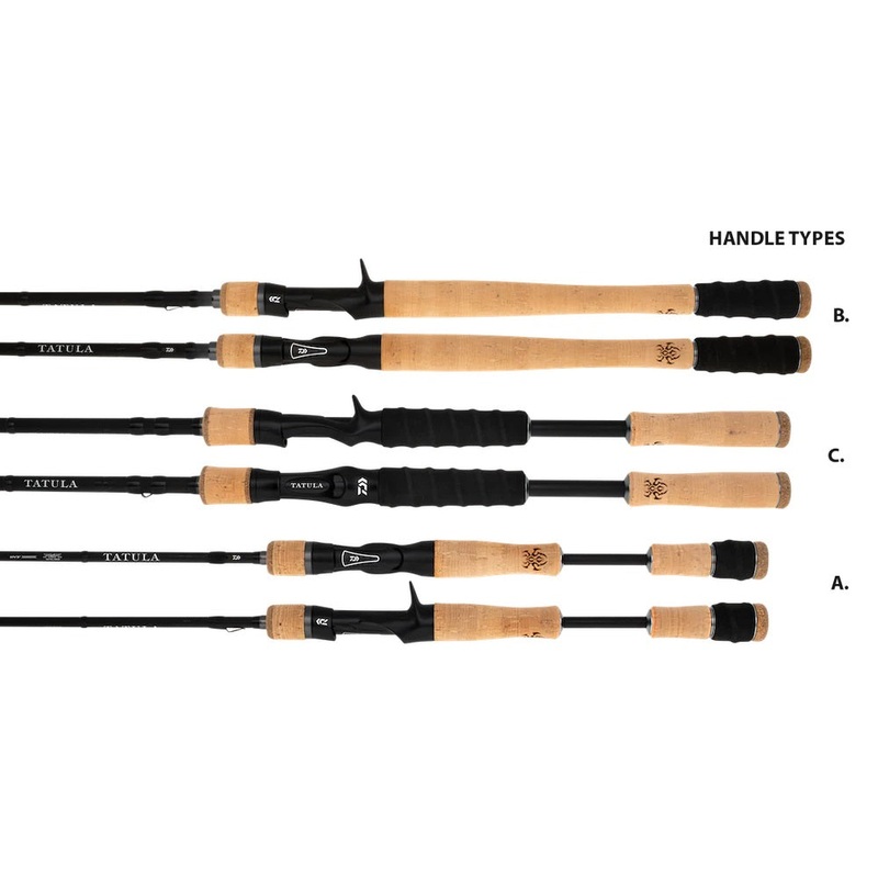Daiwa 23 Tatula Baitcast Rod|6’/6-12KG/1PC/601HFB|6’6″/5-9KG/1PC/661MHFB|6’6″/6-12KG/1PC/661HFB|6’9″/3-6KG/1PC/691MLRB|6’9″/15-24KG/1P/691XHFBSB|7’/6-12KG/2PC/702HFB|7’3″/9-15KG/2PC/732HFB|7’8″/9-15KG/2PC/782HRB