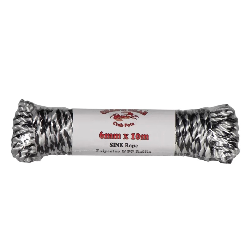 Crab’n Gear 6mm Sinking Rope 10m Black & White