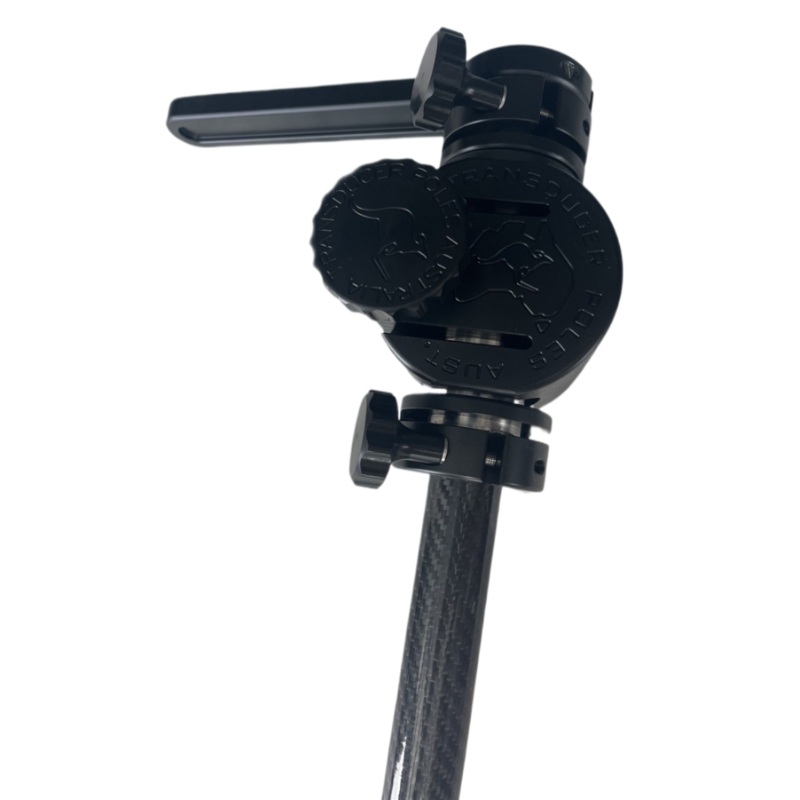Transducer Poles Australia Carbon Pole 1600/32mm With Ultra Free Bearing Mount Block & Collars & Handle Iufb-car32a